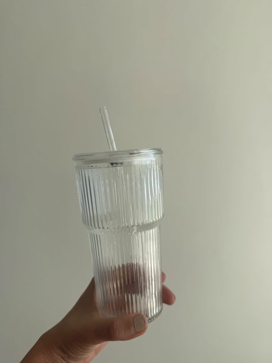 Matcha Glass Travel Cup with Lid (550ml)